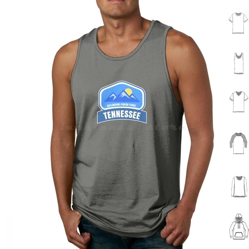 Gatlinburg Pigeon Forge Tennessee Badge Tank Tops Print Cotton Gatlinburg Pigeon Forge Tennessee Smoky Mountains The