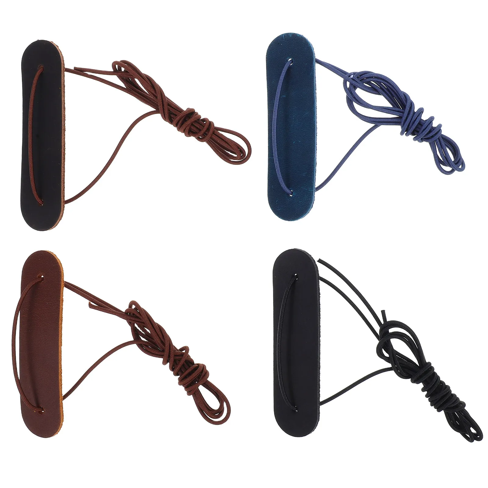 4Pcs Handmade Notebook Edge Protectors Cowhide Journal Bands Elastic Rope Interlocking Strap for Refillable Planners