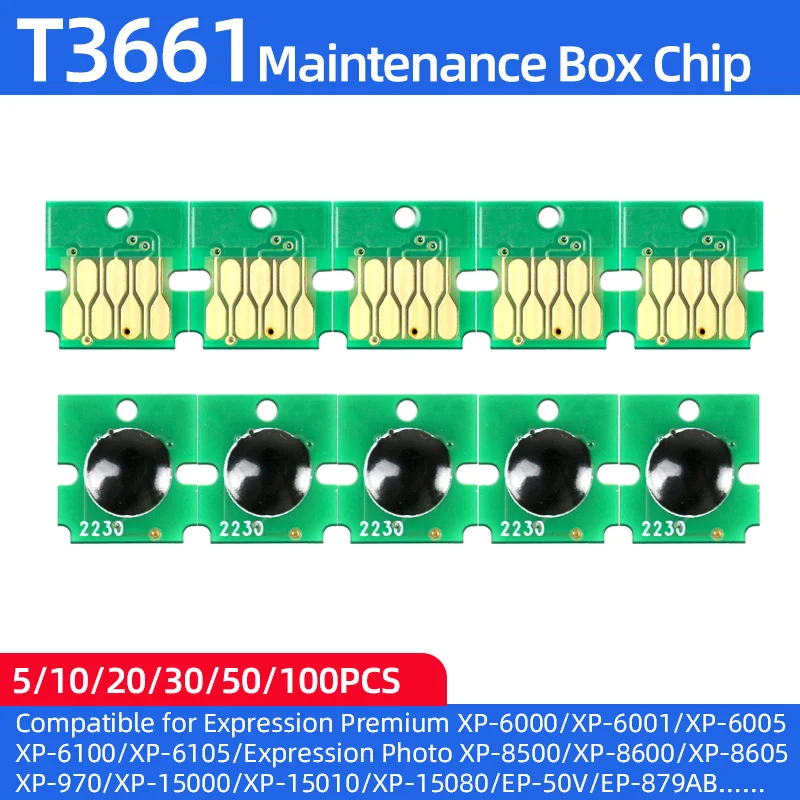 

5~100PCS T3661 C13T3661000 Maintenance Box Chip For Epson XP6000 XP6005 XP6100 XP6105 XP8500 XP8505 XP8600 XP8605 XP970 XP15000