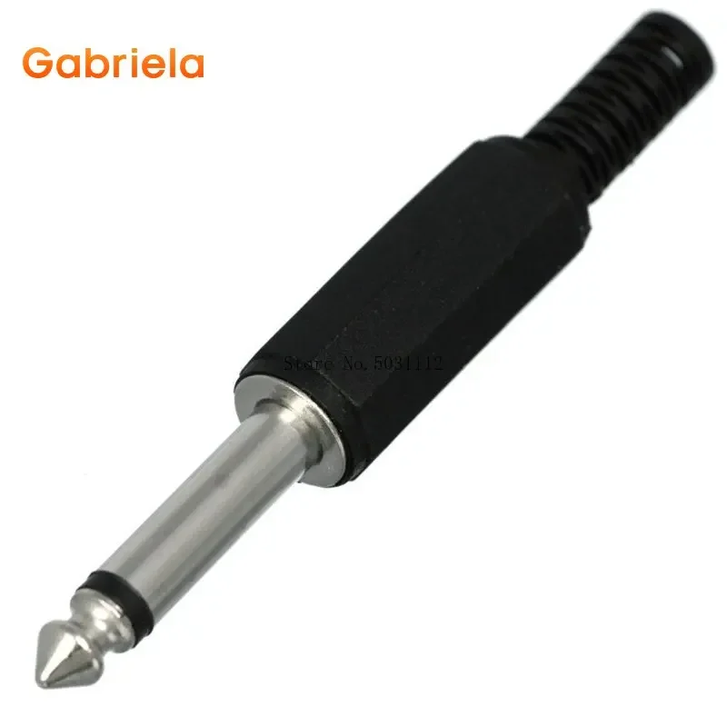 10 Pcs 6.35mm Jack Audio Plug Male 1/4" Mono Connector Jack Adapter 1/4 Inch TS audio phono tone TS guitar cable plug