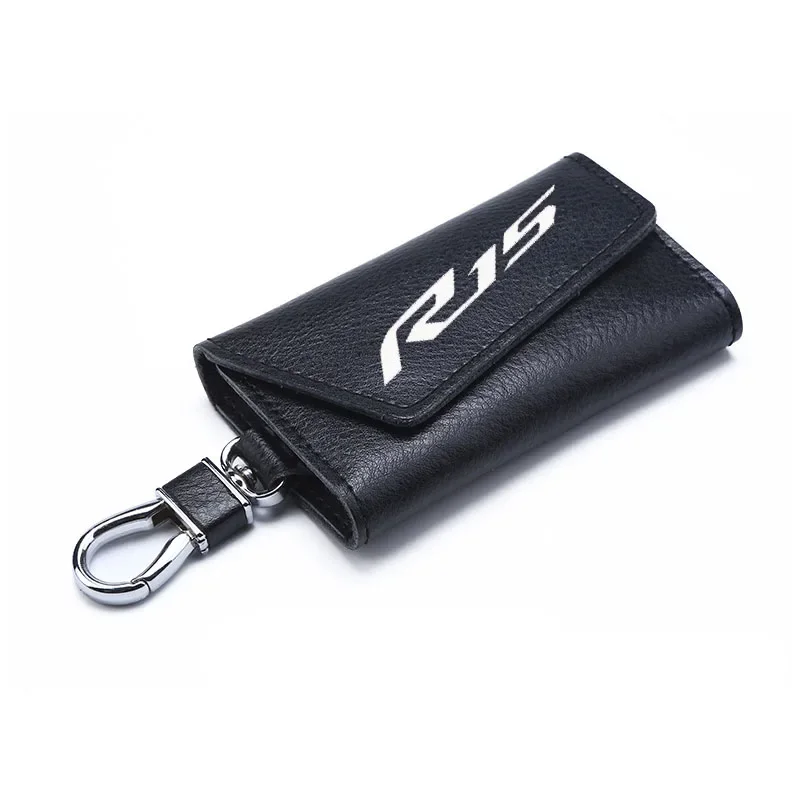 

3D cowhide Key key case Holder Chain Collection Keychain for YZF R15 V3 Logo Motorcycle Badge Keyring