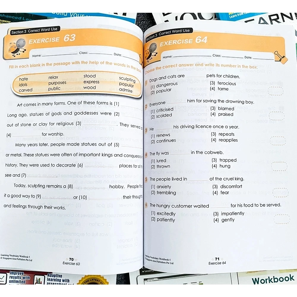 Imagem -05 - Livro Vocabulário Inglês para o Trabalho de Casa Educacional Vocabulário de Cingapura 16 Grade 812 Anos Livros por Conjunto