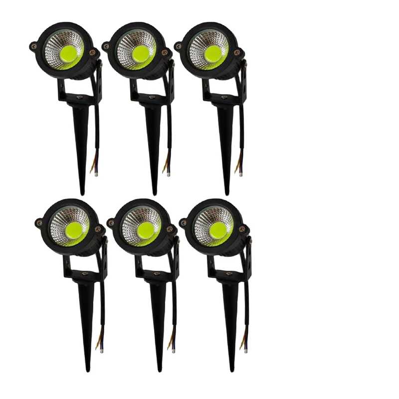 Luz LED para exteriores para jardín y césped, lámpara de paisaje de 5W, pincho impermeable, Bombilla de camino, blanco cálido, verde, 220V, 110V,