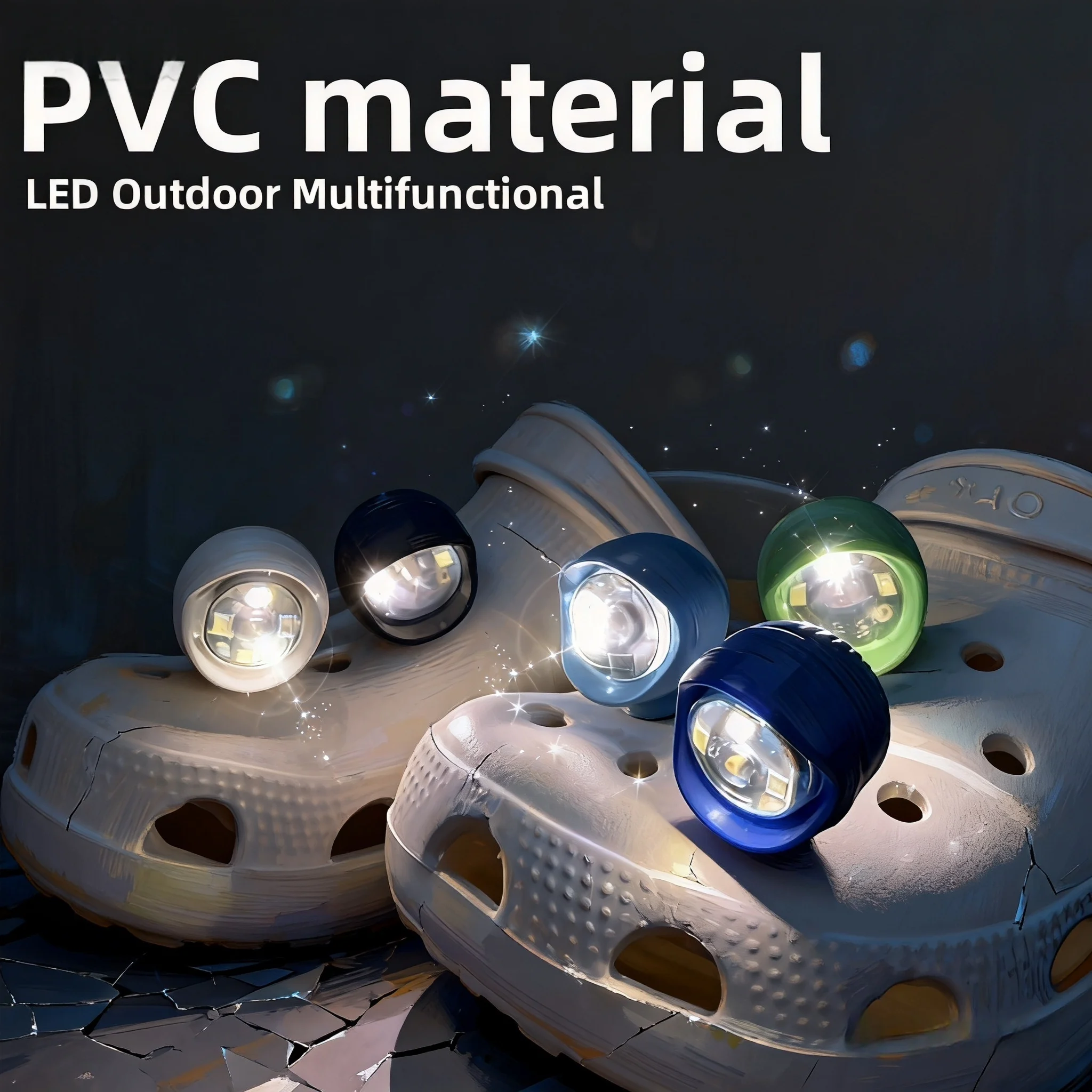 

4pcs Shoe Lights PVC Headlight LED Shoe Charms Accessories for Night Rides, Walk & Dog Walks Outdoor Activities,3 Lighting Modes