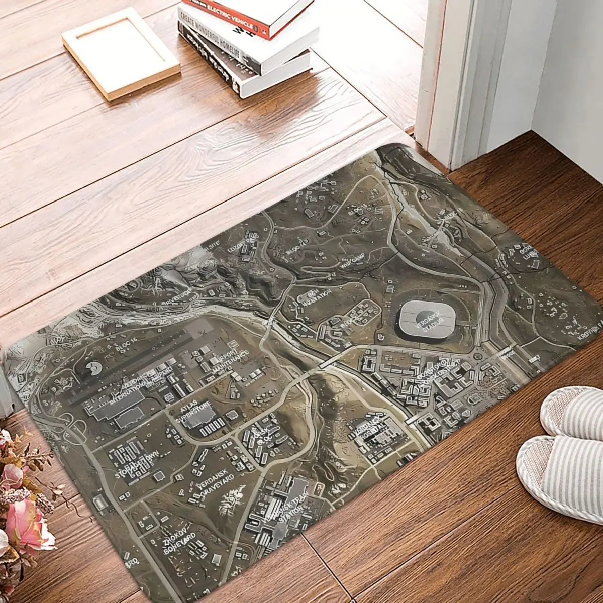 Game Cod Bath Non-Slip Carpet Warzone Map Poster Living Room Mat Welcome Doormat Home Decor Rug