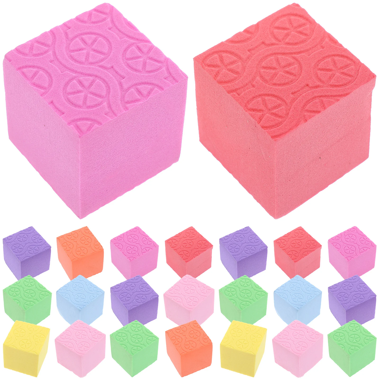 Outils d'apprentissage de géométrie solide pour enfants, jouets pour enfants, dos fuchsia, aides nocturnes, cubes en mousse, blocs de comptage, 40 pièces