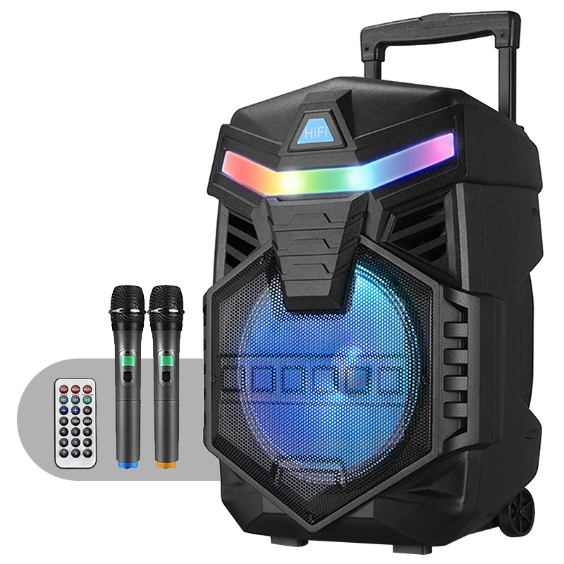 

Karaoke Machine Speaker Bluetooth 5.0 Karaoke System Stereo 12" Subwoofer DJ Lights Rechargeable MP3/USB/SD