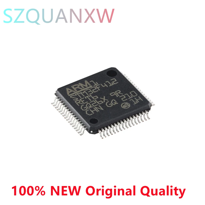 5PCS STM32F STM32F412 STM32F412RET STM32F412RET6 LQFP-64 ARM Cortex-M4 32-bit Microcontroller-MCU