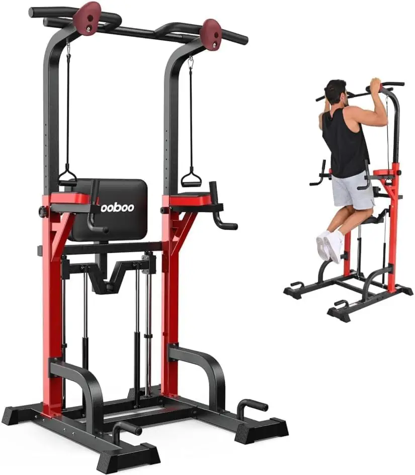 Pull Up Bar Power Tower Dip Station, 450LB Adjustable Home Gym Equipment, Customized