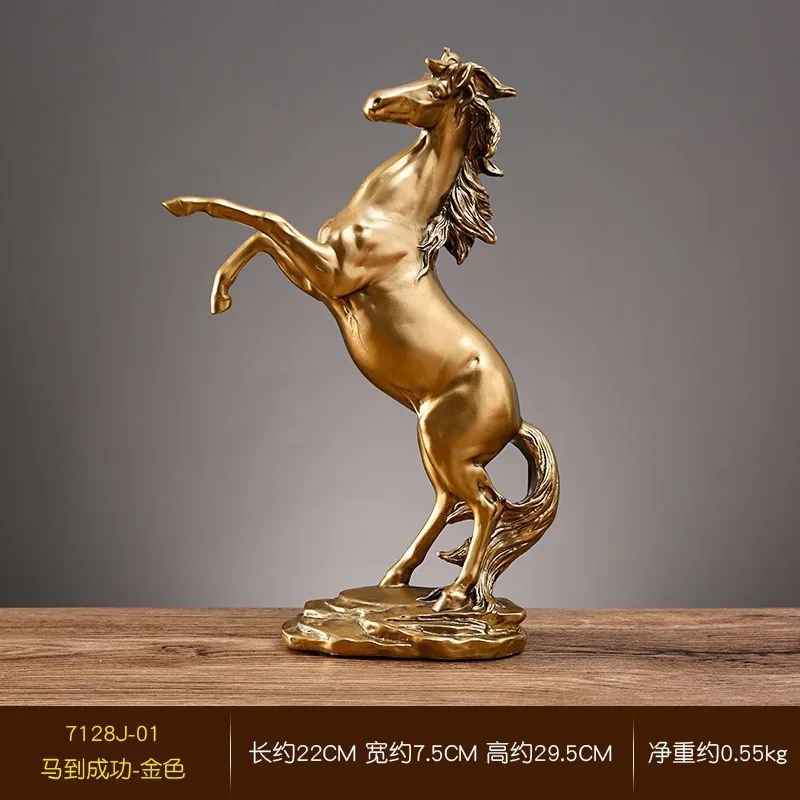 Golden Horse Ornament Living Room TV Cabinet Wine Cabinets Decorative Model Office Tabletop Ornament Housewarming Gift - Image 6