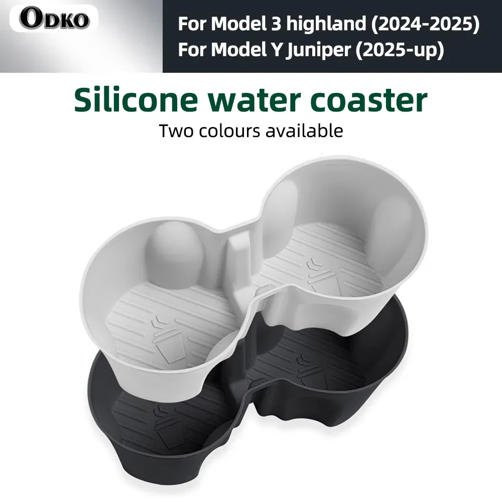 سيليكون مركز وحدة التحكم كأس الماء حامل ل تسلا نموذج 3 هايلاند 2024 نموذج Y Juniper 2025 2026-UP كأس غير قابل للانزلاق حصيرة الداخلية
