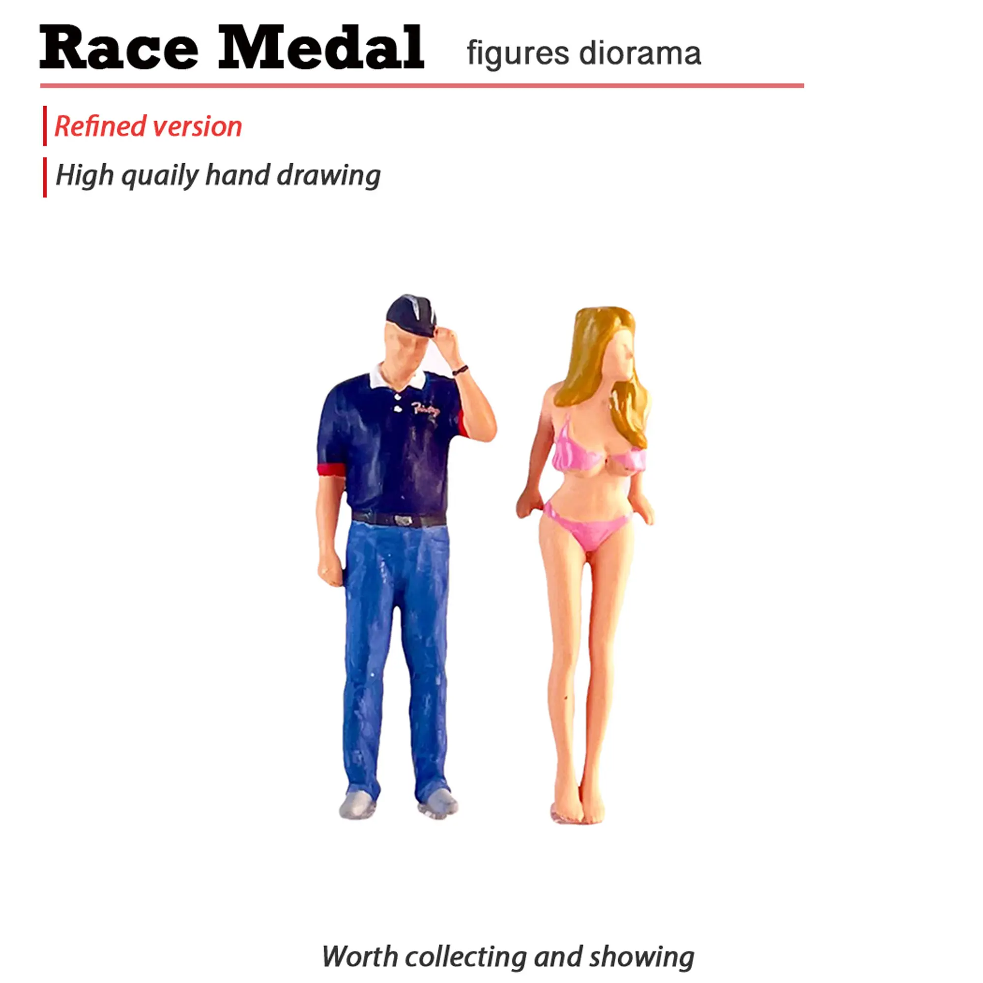 1:64 scale golf uncle long legs by girl scene model photograph miniature sand table small scale figure