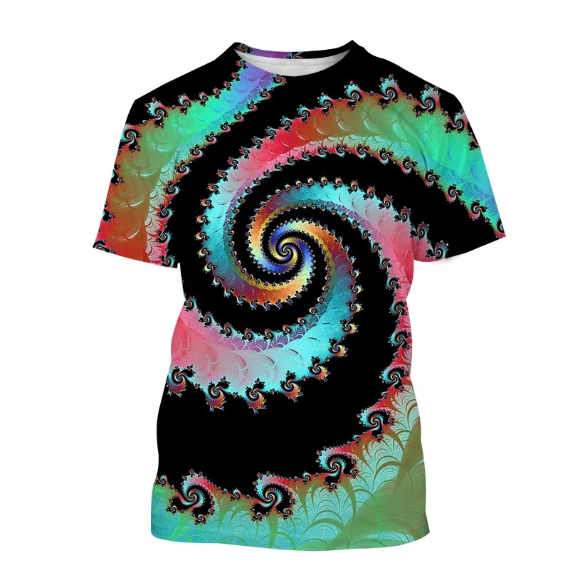 Hot Sale Blue Vertigo And Colorful Vertigo Hypnotic Personality Vertigo 3D Print T Shirt Fashion Men/women Cool Fun Casual Kids