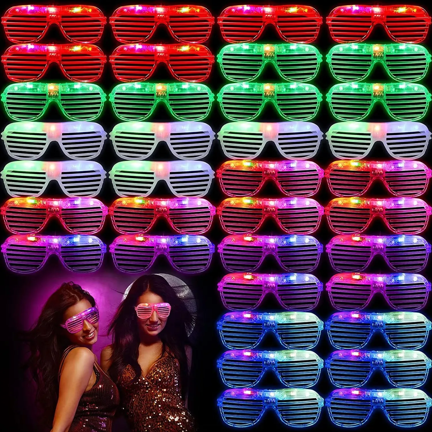 

5-50pcs LED Neon Glasses 6 Neon Colors Light Up Party Glasses Glow in the Dark For Kids Adults Birthday Gifts Toys Party Favors