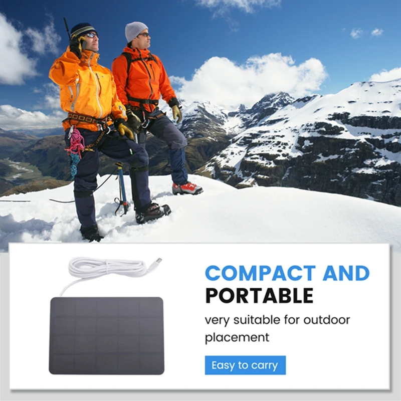 Waterproof Solar Panel Charger For Home Security Camera Solar Cells Powered Charger With Charging Cable