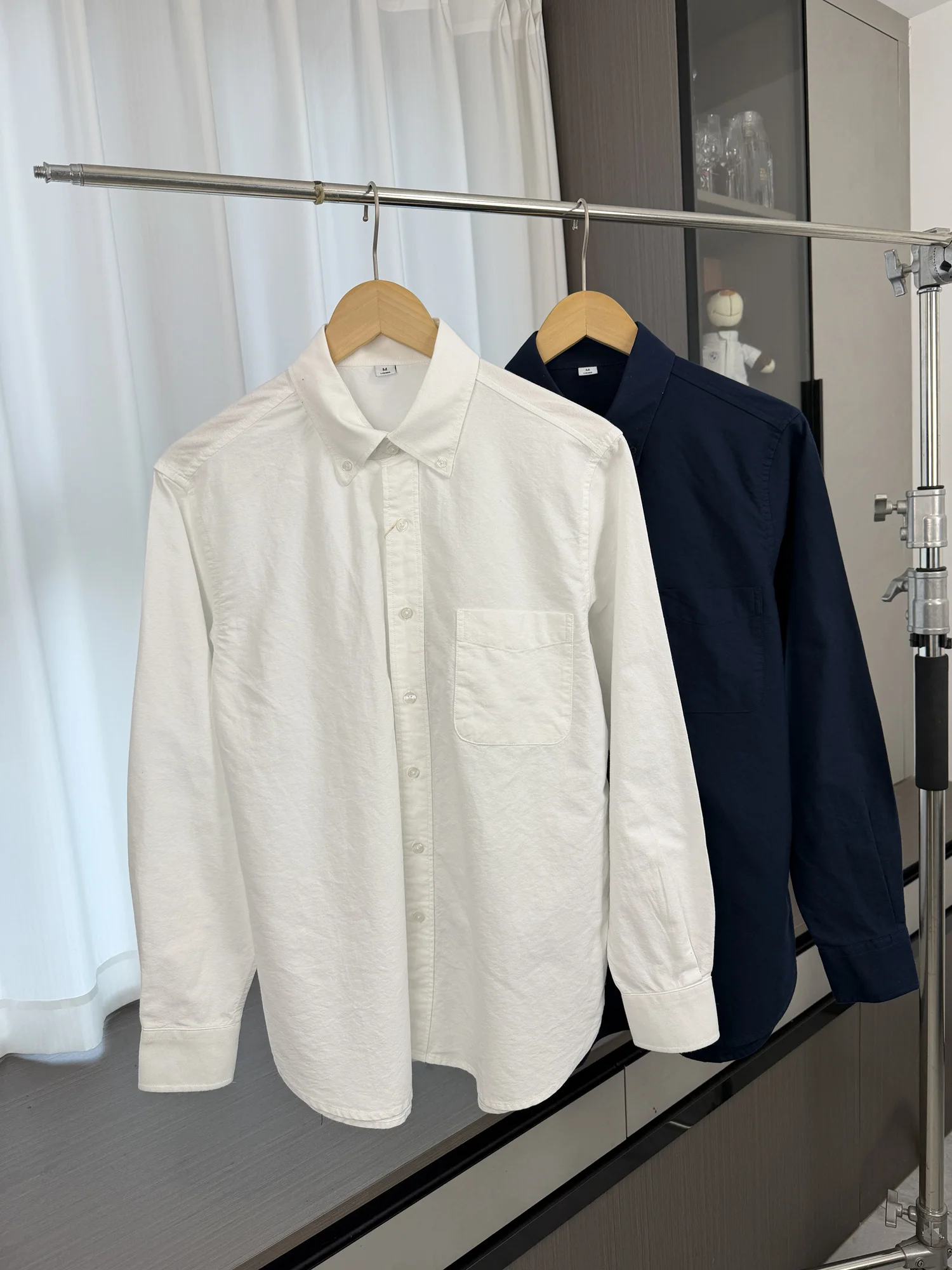 

Men's Long Sleeve Cotton Shirt Breathable Sweat Absorbent Washed 100% Cotton Spring Casual Style Pure Color Versatile Workwear