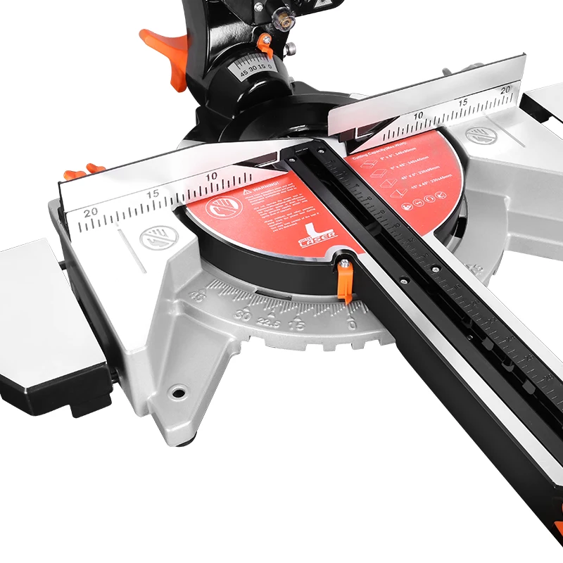 HASPOWER 10inch 255mm Sliding Wood Miter Saw Single Bevel With Laser LED Light Electric Power Tool Cutting Machine