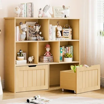 Spielzeug-Aufbewahrungsorganisator, Kinder-Bücherregal und Spielzeugaufbewahrung mit 2 beweglichen Schubladen, Brustregal-Organizer, multifunktionaler Spielzeug-Organizer