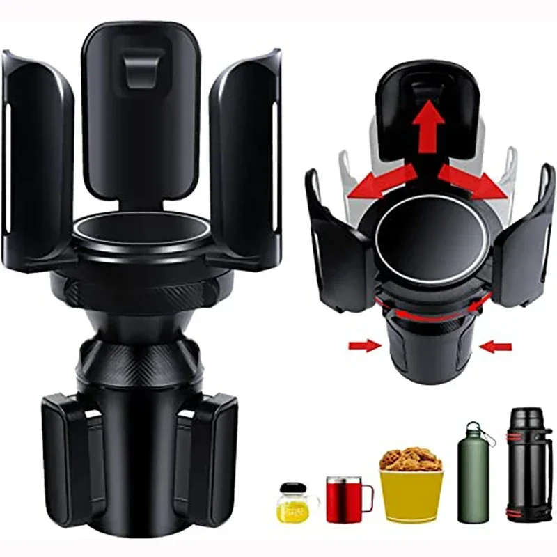 

GEFENSI Car Cup Holder Expander Black Universal Vehicle Cup Holder Car Storage Supplies Compatible With 2.56" To 5.51 Water Bott