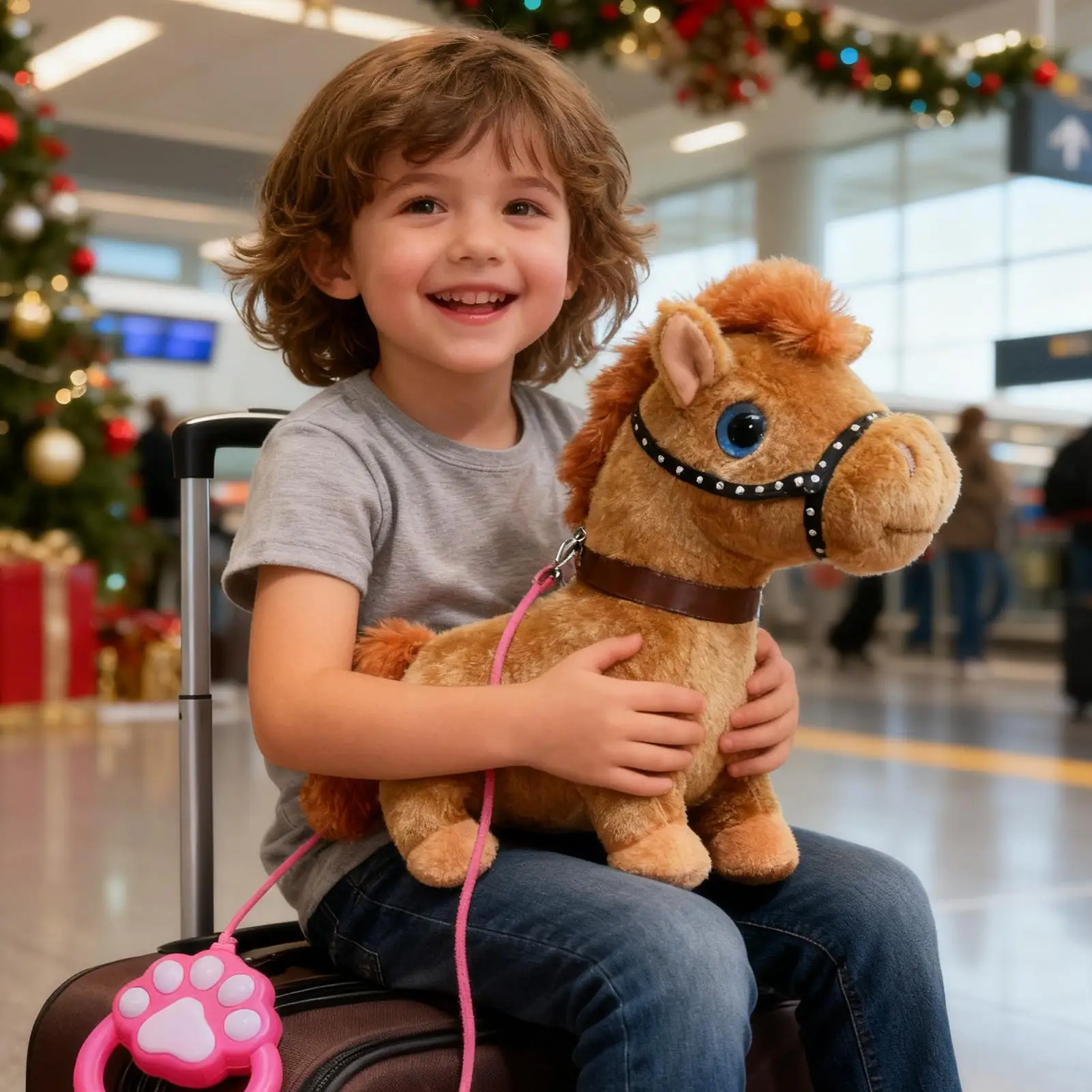 For Living Room Electric Pet Horse Lead Rope Included Realistic Children Electric Toy Walking Horse For Preschoolers Teens Over