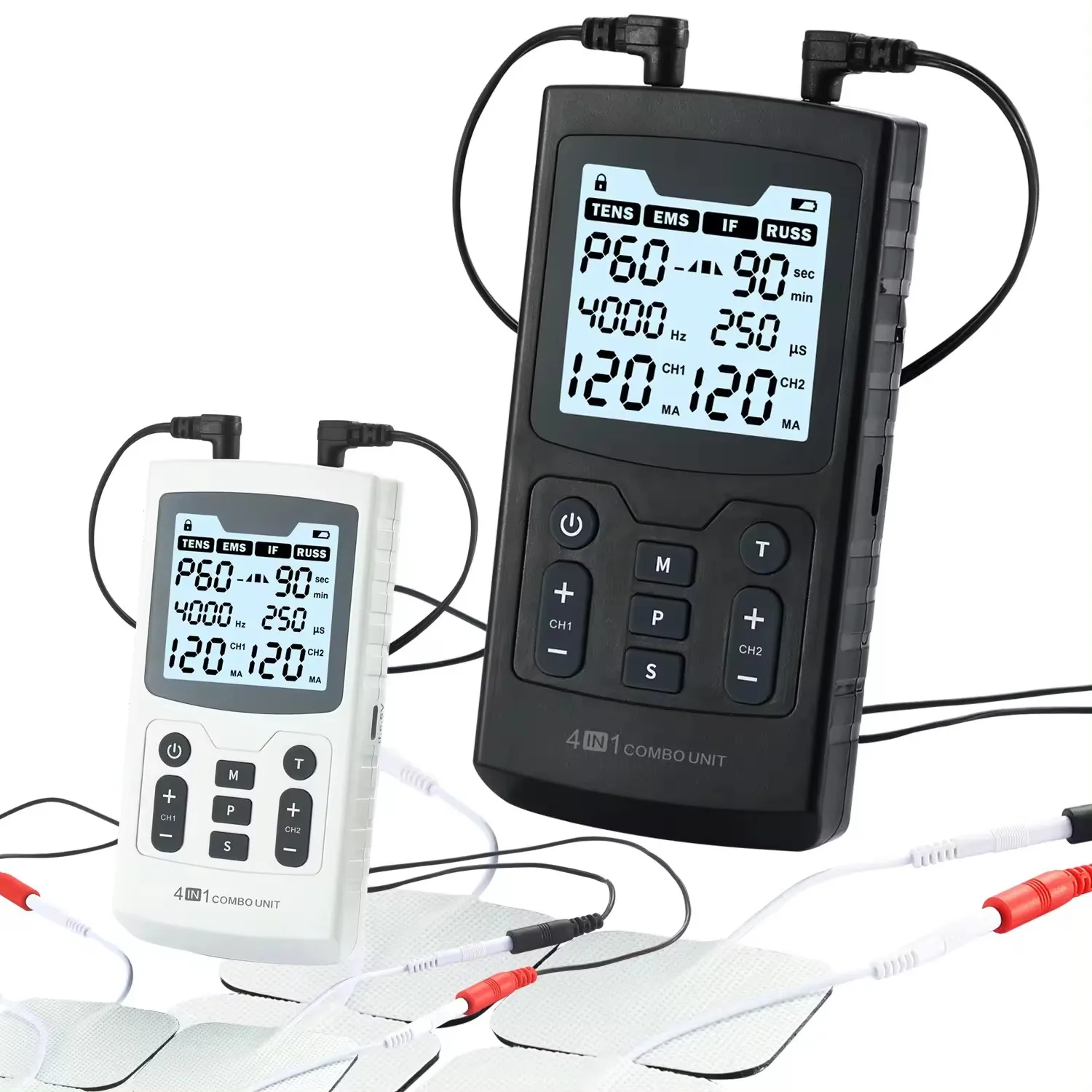 Estimulador muscular eléctrico EMS, dispositivo masajeador de terapia de fisioterapia médica de alta frecuencia interferencial, pulso IFT RUSS TENS - ...