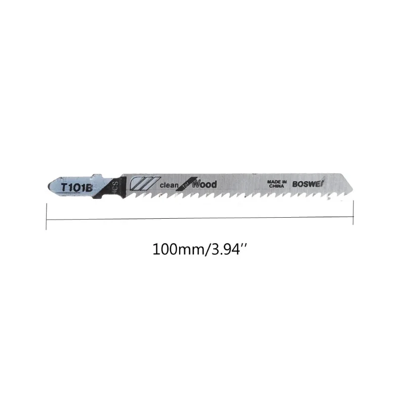 5 ชิ้น T101B HCS 100 มิลลิเมตรจิ๊กซอว์ใบมีดทำความสะอาดสำหรับไม้ T-Shank Jig