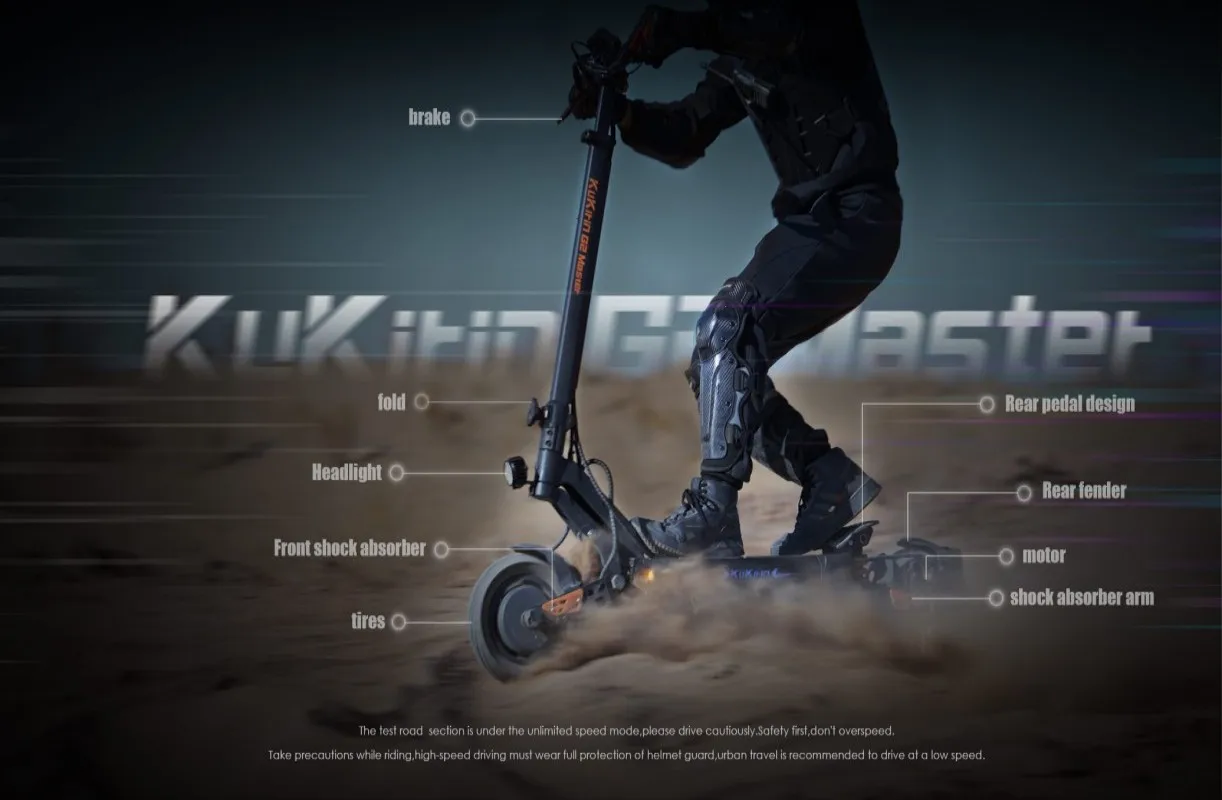 Kukirin G2 Master Foldable Electric engine Electric Soot 52V 20.8Ah li-ion battery maximum speed 60 km/h range 70km
