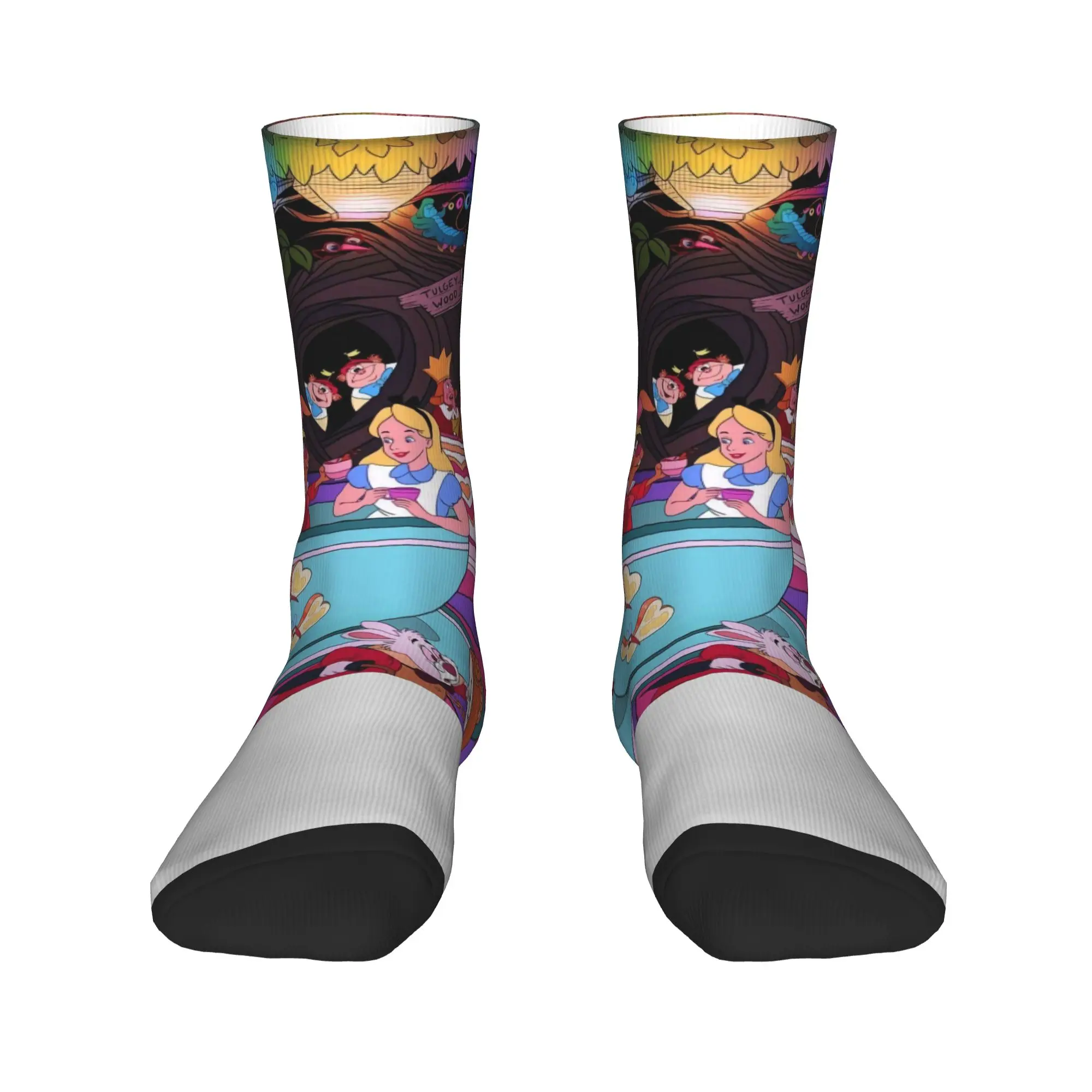 جوارب أليس في بلاد العجائب جوارب مضحكة جرافيك جوارب شتوية مضادة للانزلاق للبالغين والرجال جوارب عالية الجودة للتسلق