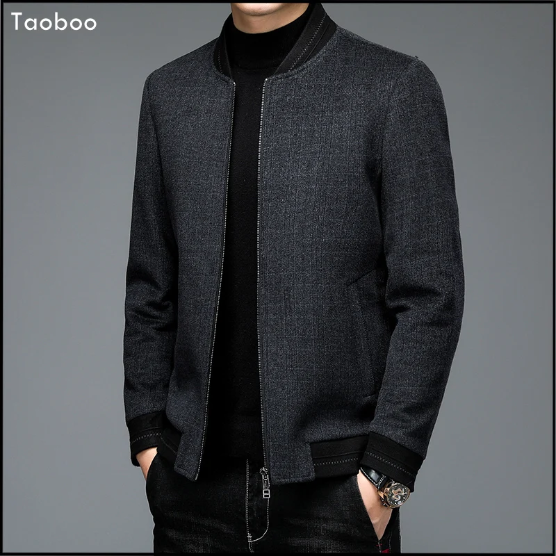 Taoboo Brand Winter Casual Baseball Collar  Men's jacket 2022 New Vintage Style Men's coat Solid Classic Striped Male jackets