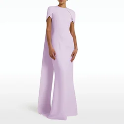 Prom Dresses for Women Chic O-Neck Short Sleeves Mermaid Evening Gowns with Cape Elegant Floor Length Wedding Party Dresses