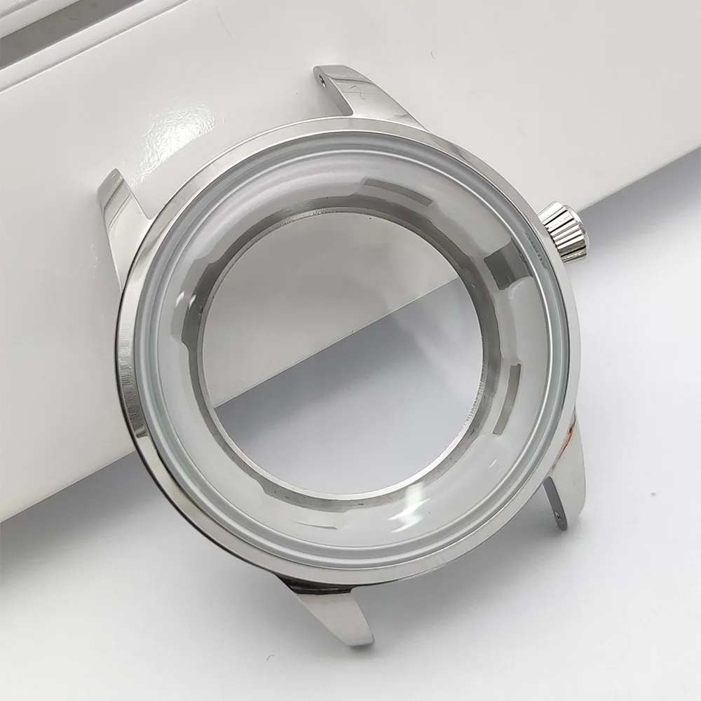 Casing jam koktail 40mm, cermin gelembung baja tahan karat untuk mesin jam NH35/36/NH4R/NH38