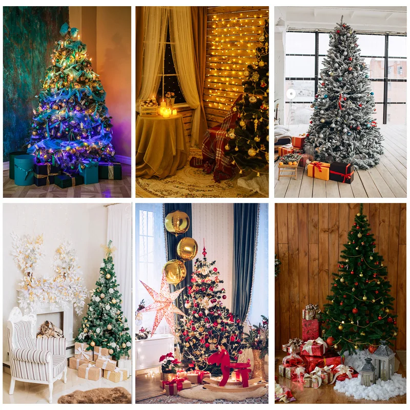 

ZHISUXI Christmas Indoor Photography Background Christmas tree Children Backdrops For Photo Studio Props 21524 JPW-03