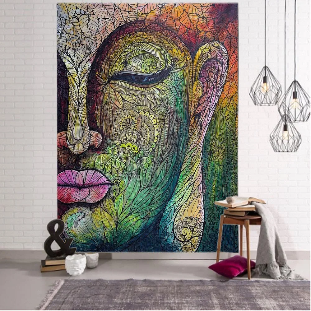 Buddhist art tapestry meditation seven chakras wall hanging mantra bohemian Hippie room art decoration hanging on the wall