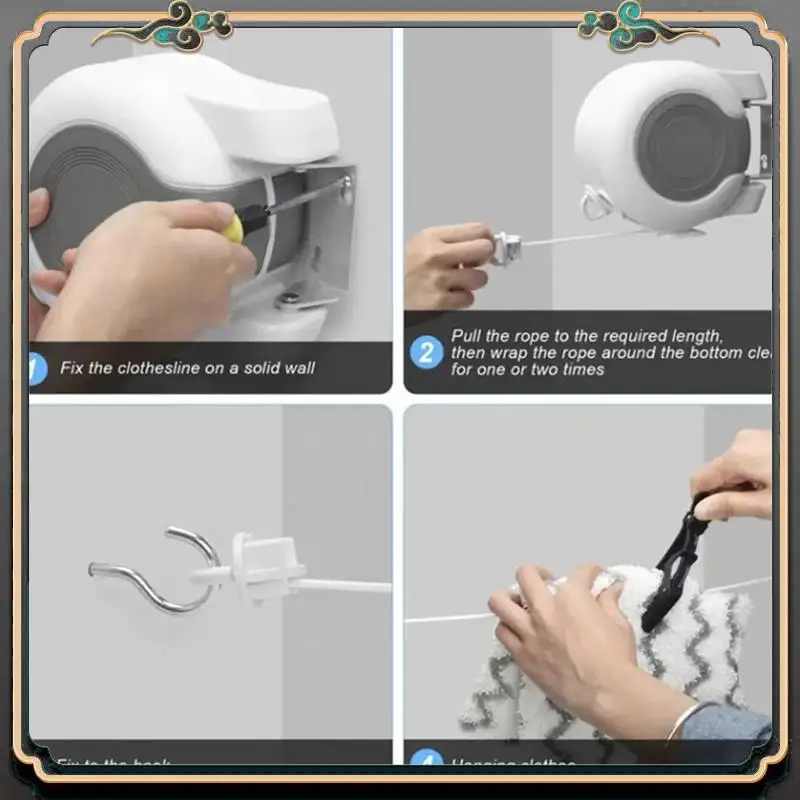 

Premium Outdoor Camping Clothesline Retractable Clothesline Drying Rope Sturdy Construction Clothes Drying Rope For Bathroom