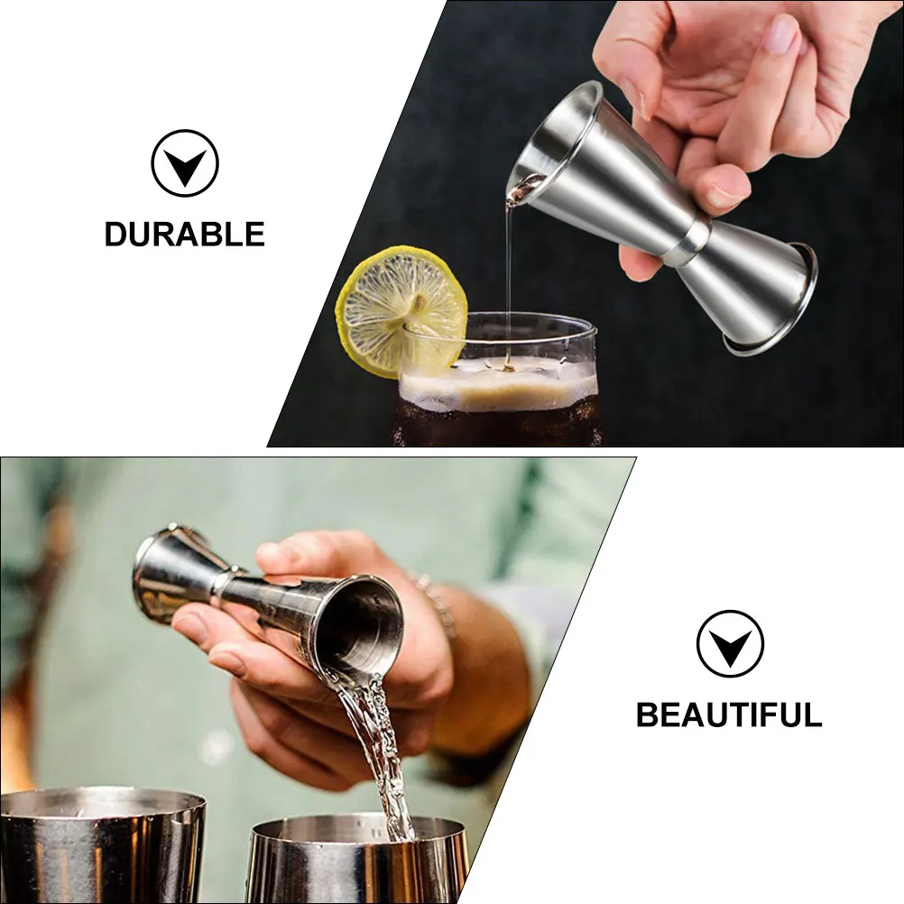 

2Pcs Double Jigger Stainless Steel Ounce Cups Bartending Measuring Tools Cocktail Cup Reusable Practical Bar Tools
