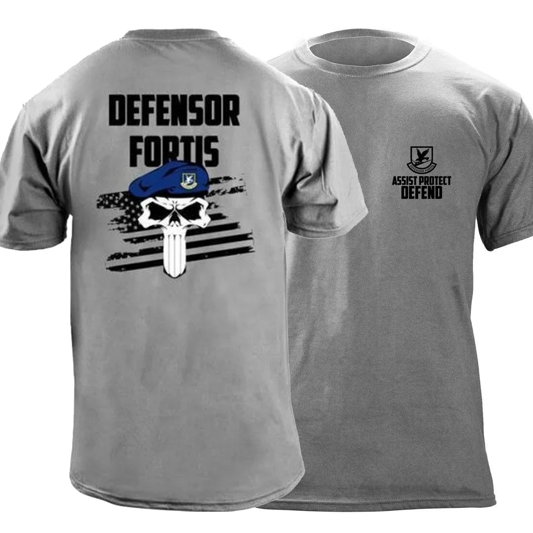 Air Force Security Defence Force Skull T-Shirt 100% Cotton O-Neck Summer Short Sleeve Casual Mens T-shirt Size S-3XL