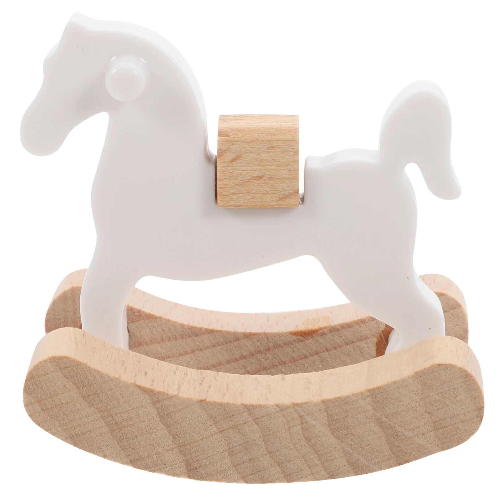 

Small Wooden Horse Toy Miniature Rocking-chair Furniture House Domino Train Clips Toys Adornment Dominoes Model For Dolls