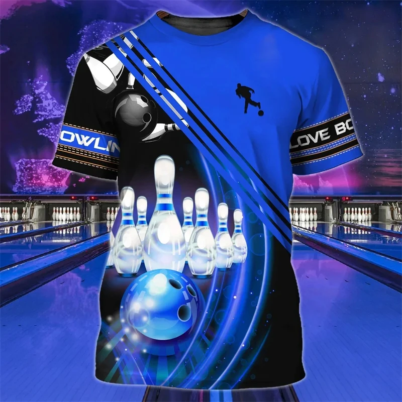 Summer New Fashion 3d Print Bowling T-Shirt Daily Casual Sportswear Men Women Hip Hop Round Neck Short Sleeve Oversized Tops 4XL