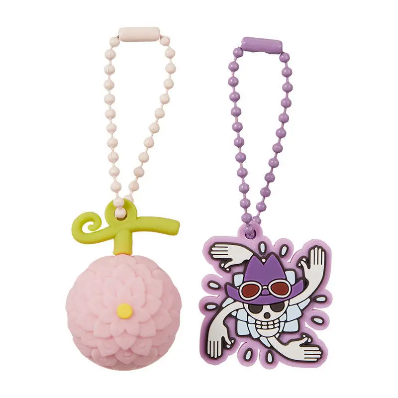 قطعة واحدة الشيطان الفاكهة ثلاثي الأبعاد الاقتران قلادة المفاتيح الكرتون لوفي المفاتيح المروحية روبن بروك لعبة هدية عيد ميلاد #3