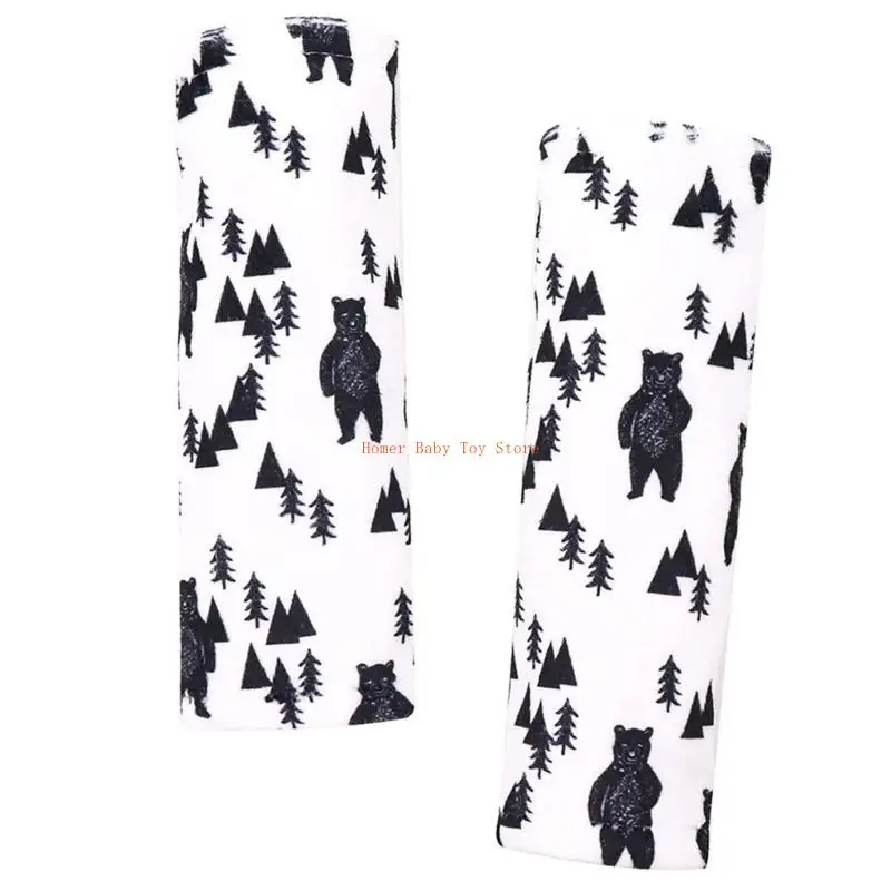 

J0PF 2Pcs Safety Shoulder Pads Carseat Belt Cushion Universal Soft Strap Neck Protect Pads for Baby Pram Stroller Accs