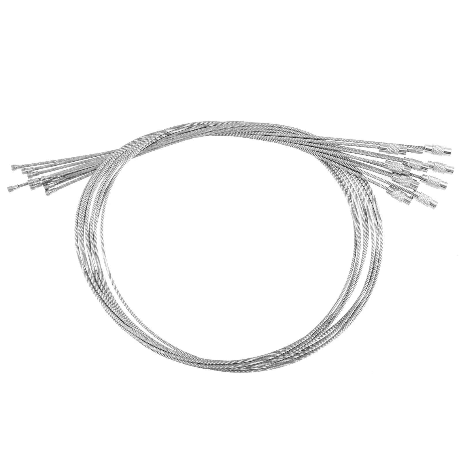 

10pcs Wire Rope Lock Keychains Stainless Steel Rings Durable Reusable Luggage Tags Loops Cable Loop Rings Climbing Camping