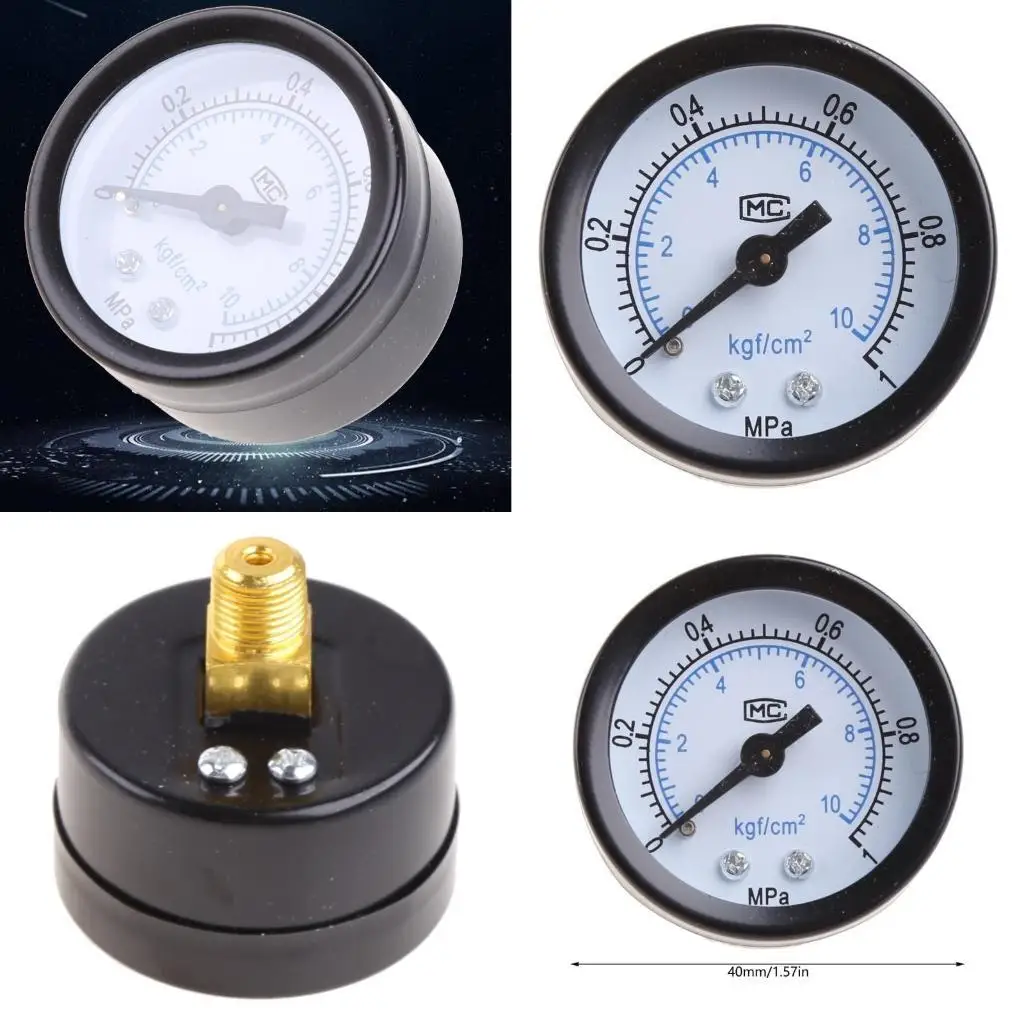 

Y1UD Upgraded Pressure Gauge 1/8" Thread Mini Pressure Gauge Meter 0-1.0