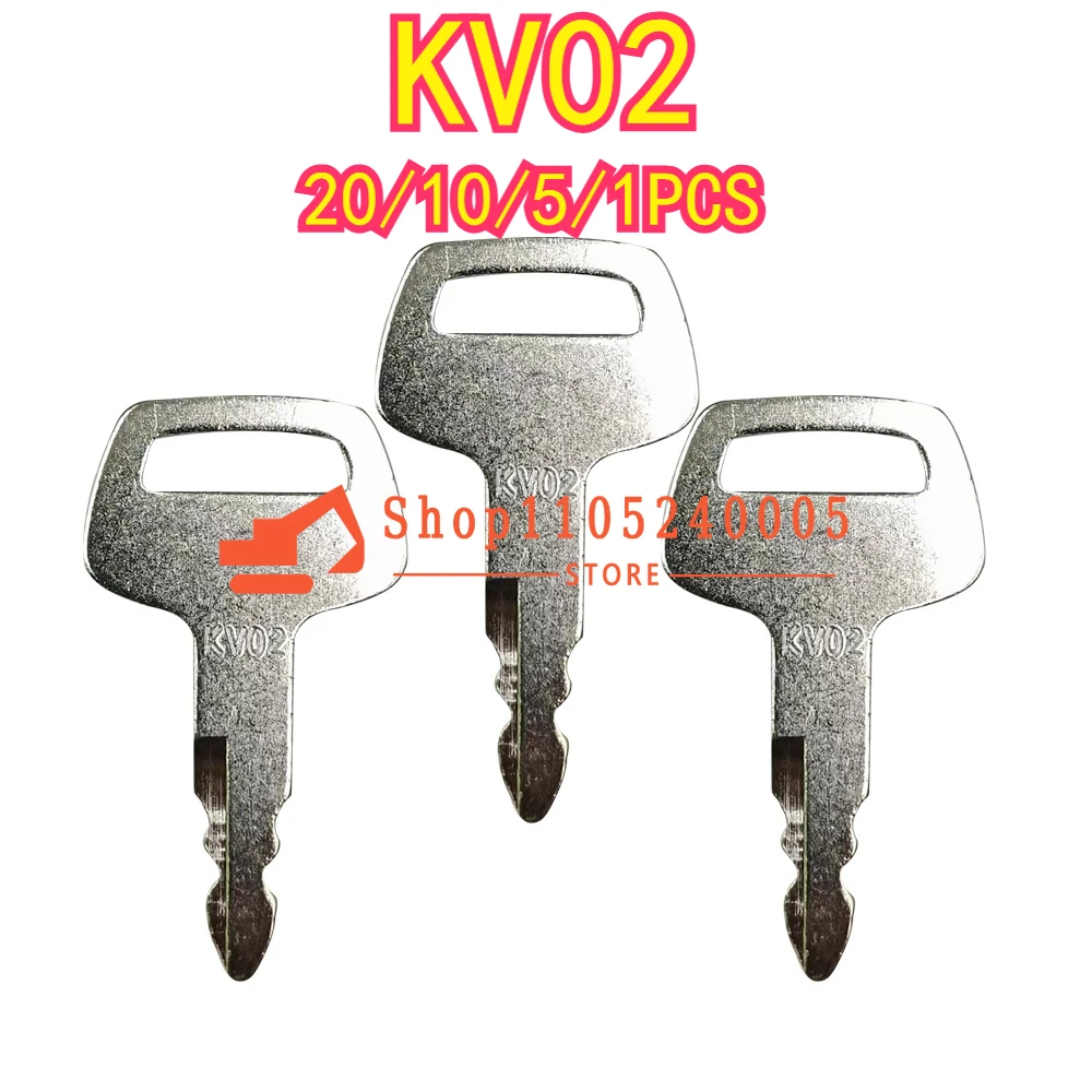 20/10/5/1PCS KV02 Ignition Keys for HD Excavator Grader Dozer Parts