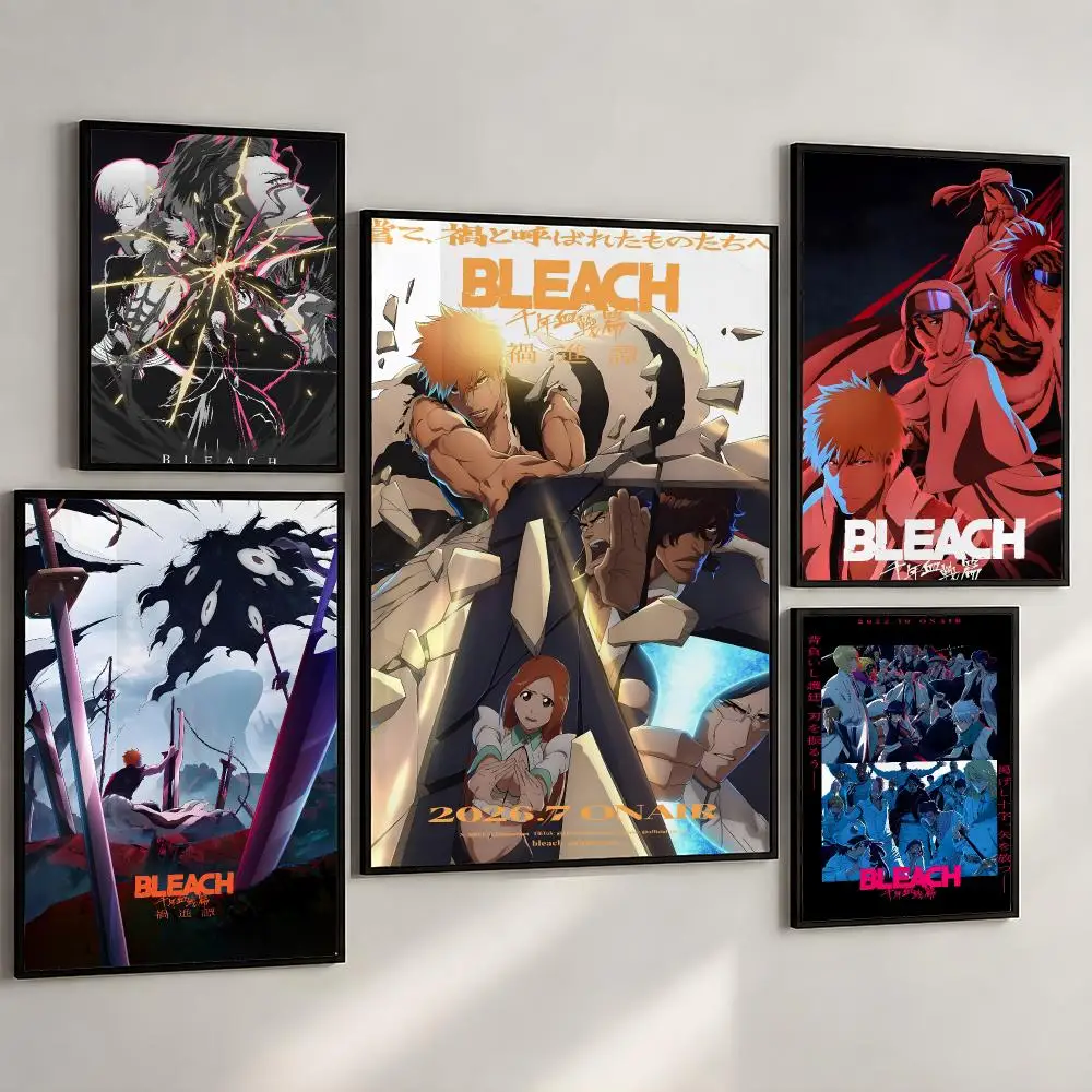 Anime B-Bleach TYBW Ichigo The Calamity Poster PP Wall Art Print Removable Water-Resistant Home Decor for Bedroom Apartment Gift