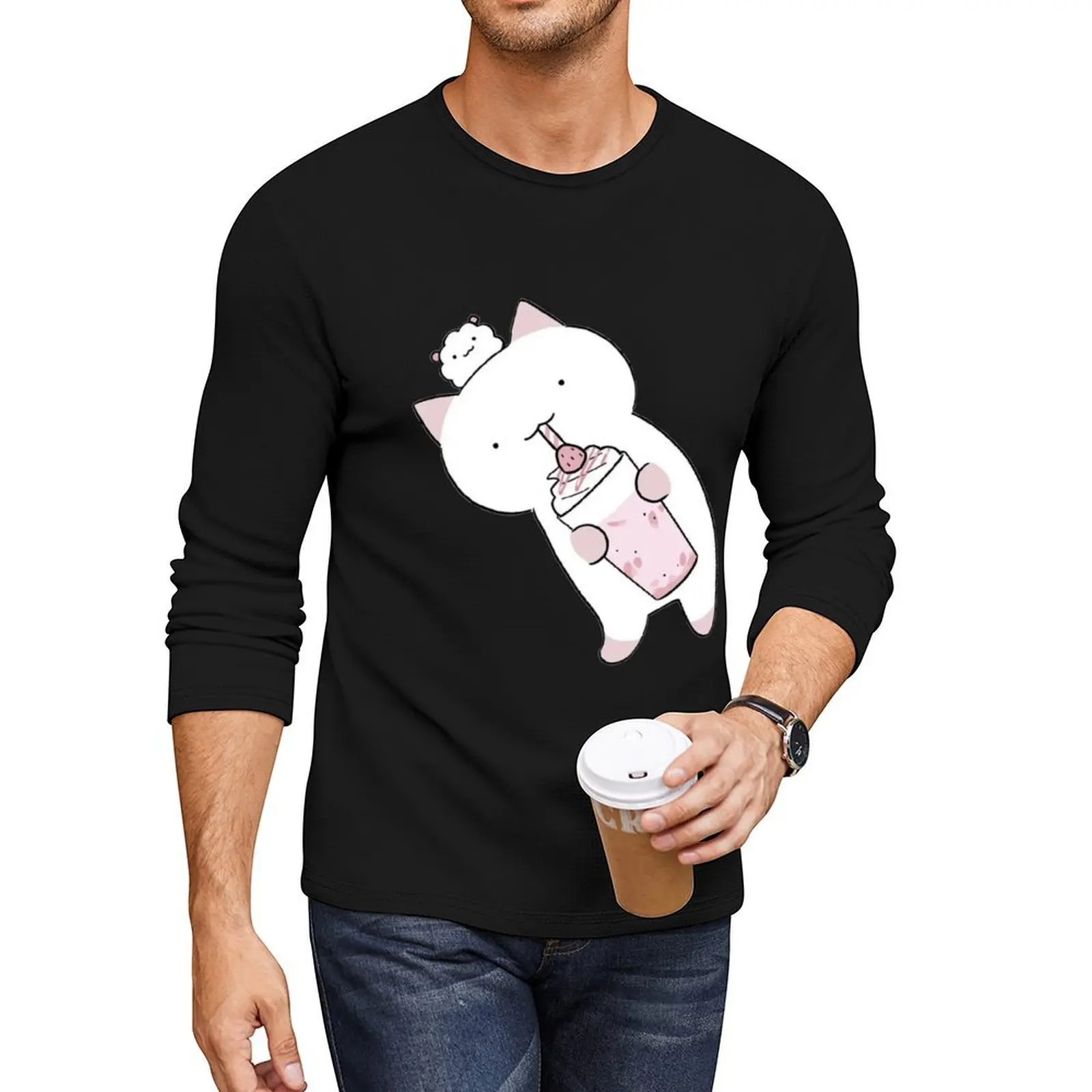 

Milkshake [Fushigi Neko no Kyuu-chan] Long T-Shirt vintage t shirt customized t shirts vintage clothes mens t shirts