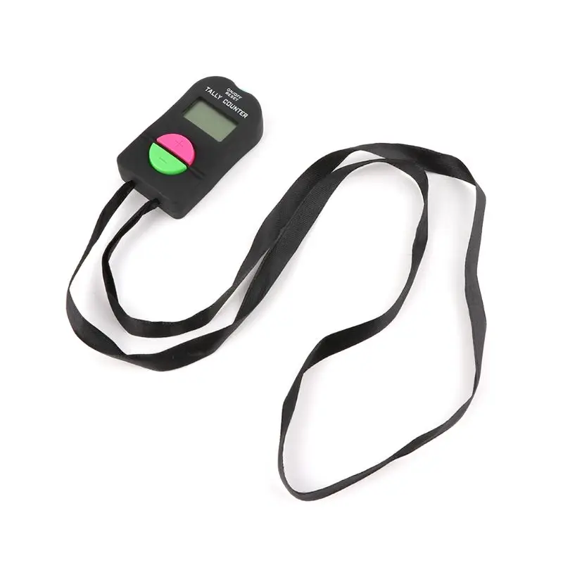 Electronic Counter Digital Hand Tally Counter Electronic Manual  with Lanyard Add Subtract Model for Running