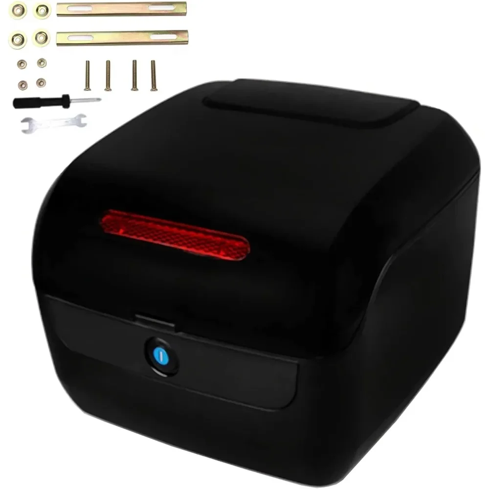 

25L Motorcycle Top Box, Universal Scooter Tail Trunk Helmet Luggage Box with Security Lock, Waterproof Motorcycle