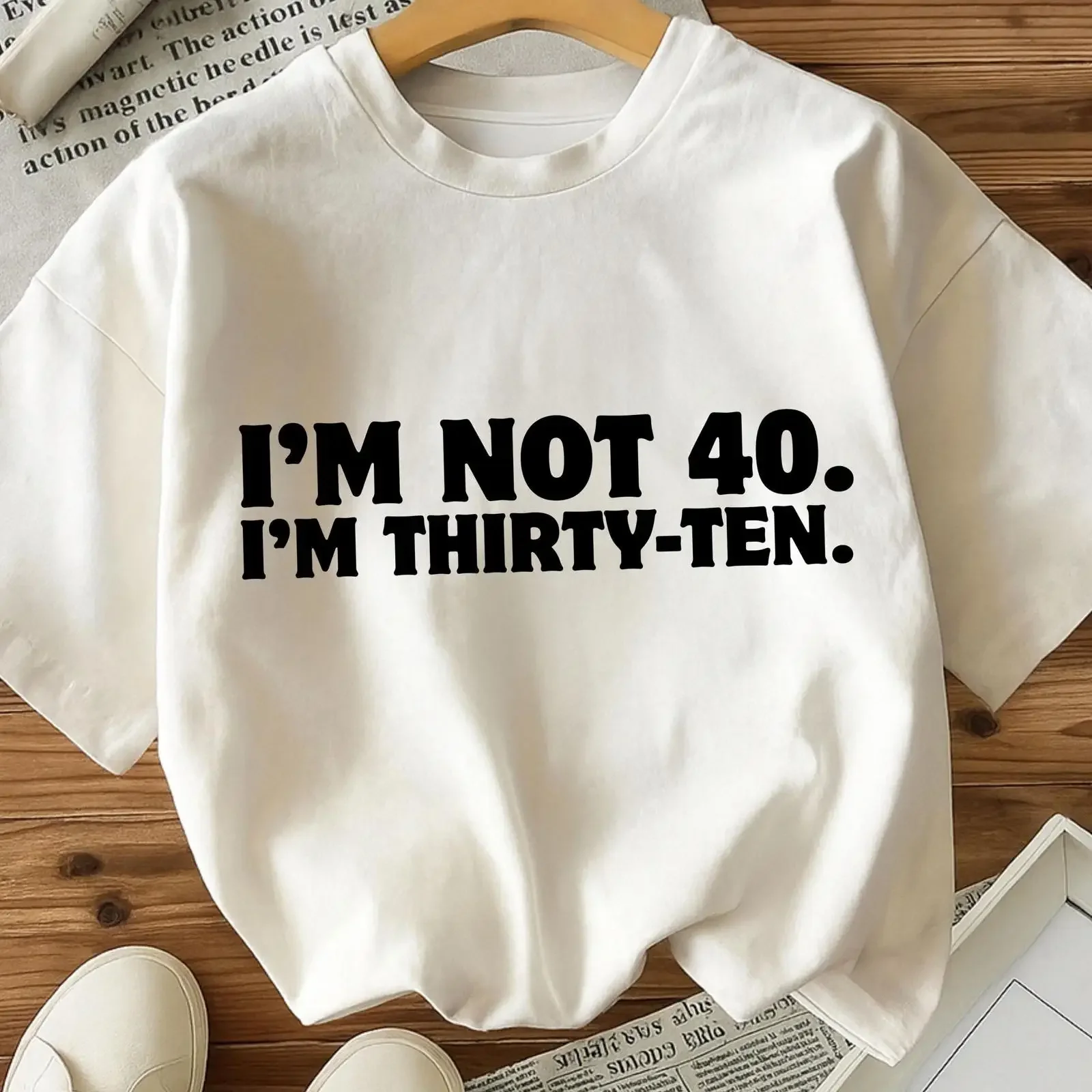 I'm Not 40 Thirty Ten Funny Slogan T shirt 40th Milestone Birthday Casual  for  vintage Washed Comfortable Soft graphic