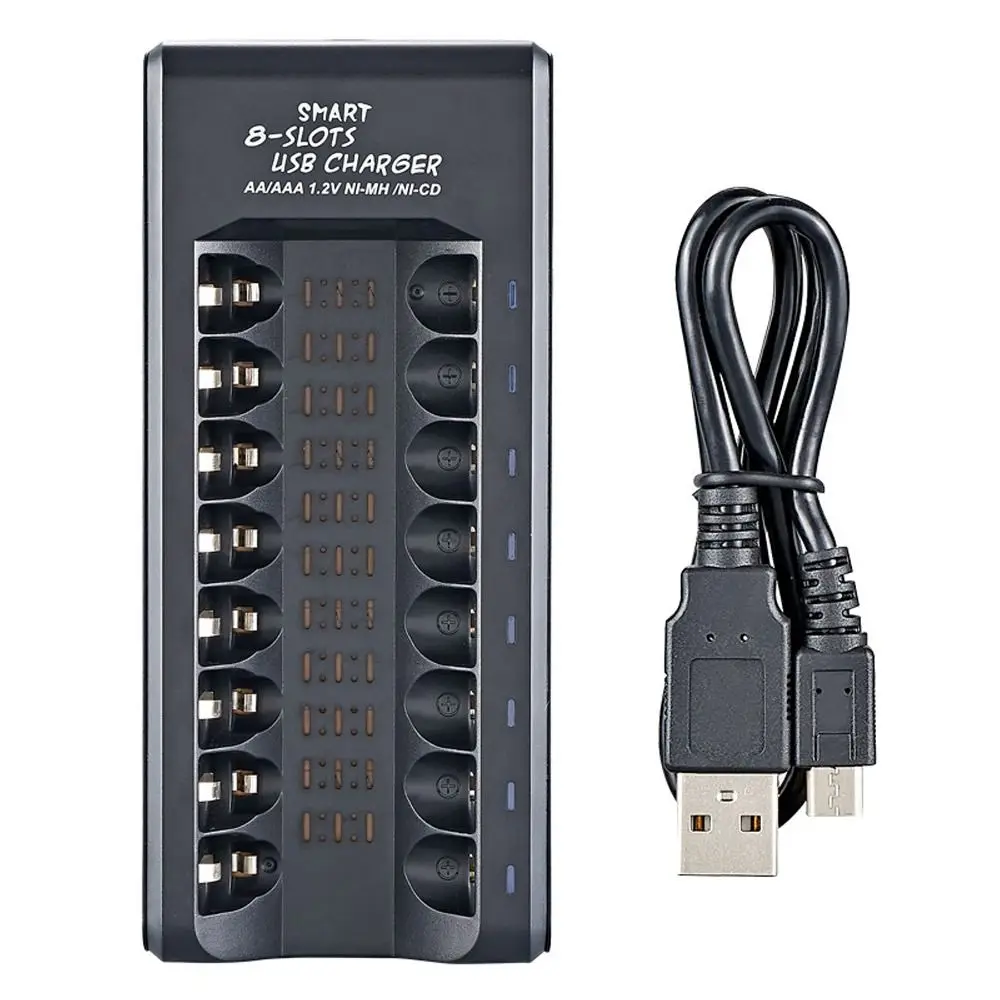 

5V 2A Power Supply 4/8 Slots Battery Charger AA/AAA Battery Fast Charging USB Charger