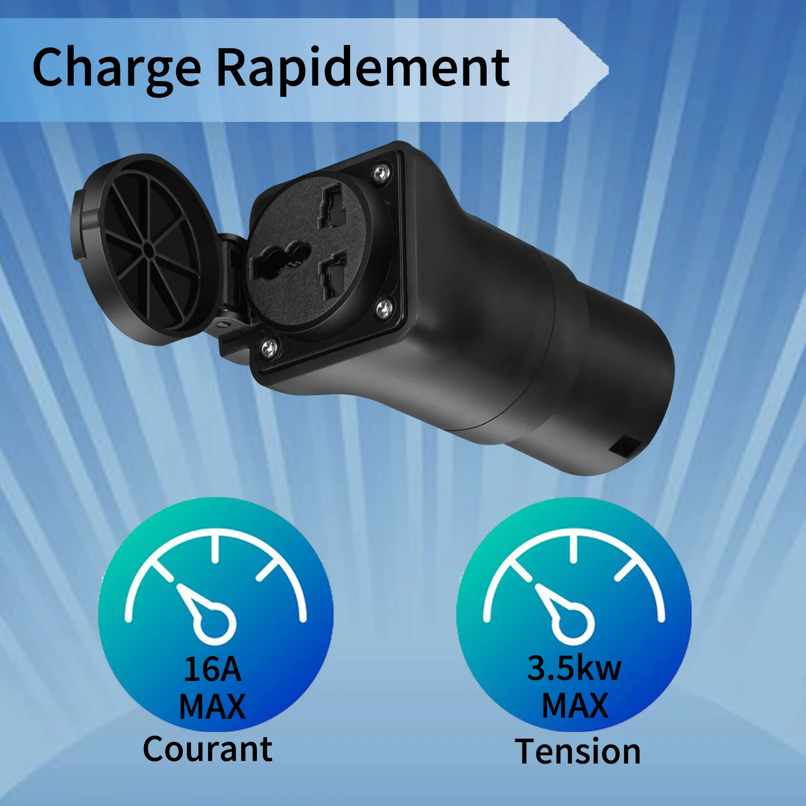 Type2 EV Charger Adapter EVSE IEC62196 Plug Adaptor For RV Camper Electric Scooter External Charging Socket AC 220V